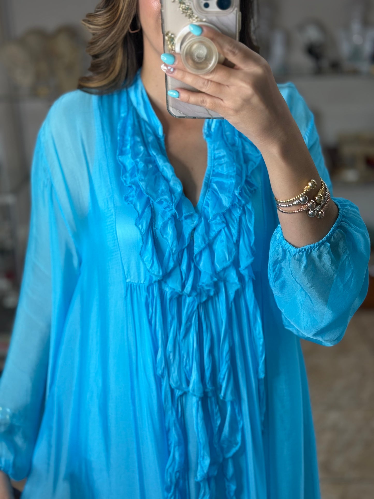 OS Silk Maxi Dress (NO RETURNS OR EXCHANGE)