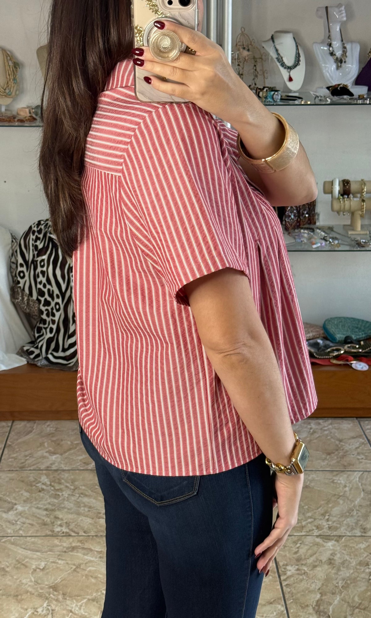 Short Sleeve Button Down Top