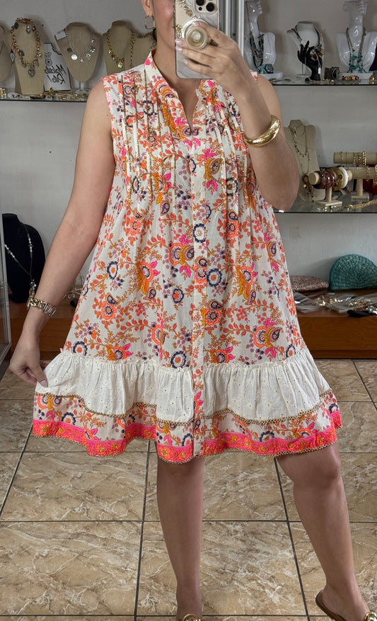 Flowers and Paisleys Mini Dress (NO RETURNS OR EXCHANGE)