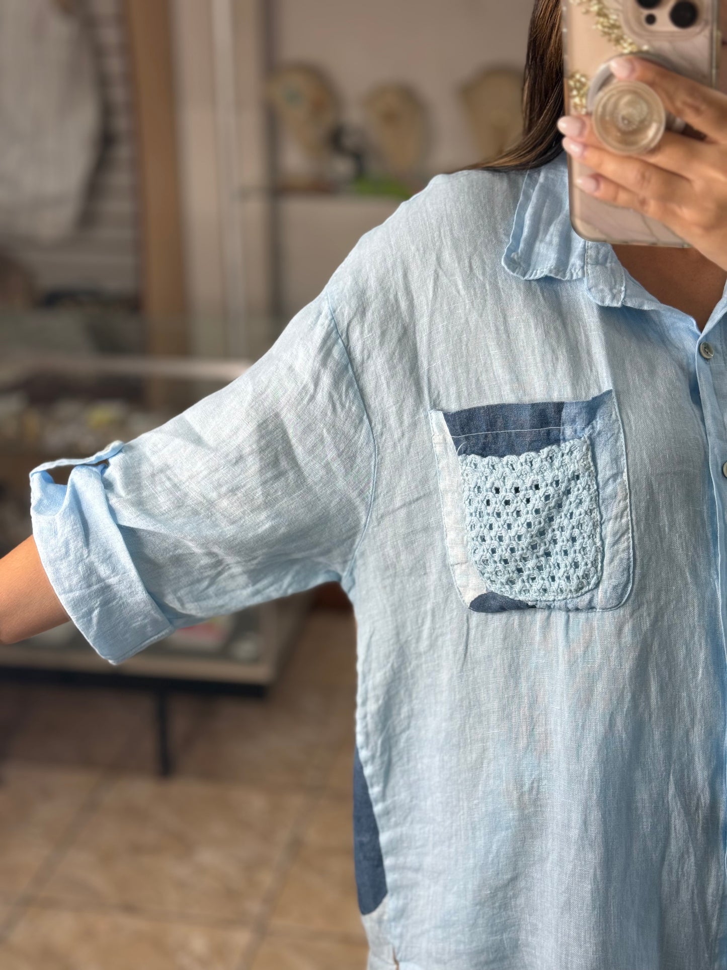 OS Low/High Linen Top & Pant Set (NO RETURNS OR EXCHANGE)