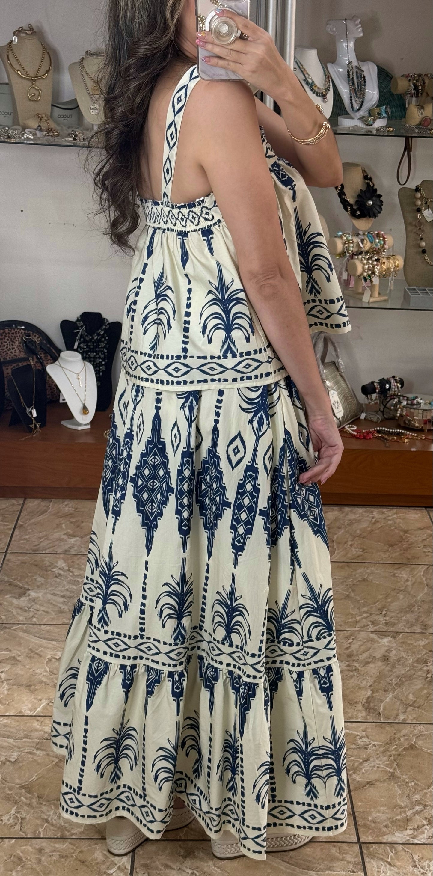 Top and Skirt Boho Set