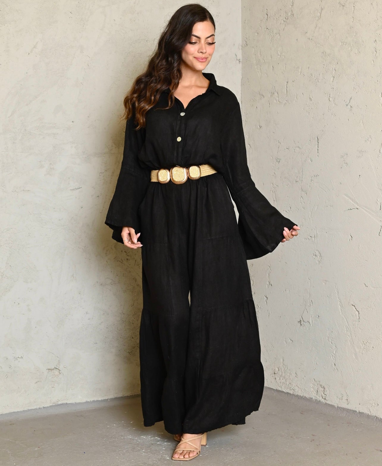 Long Sleeves OS Linen Jumpsuit