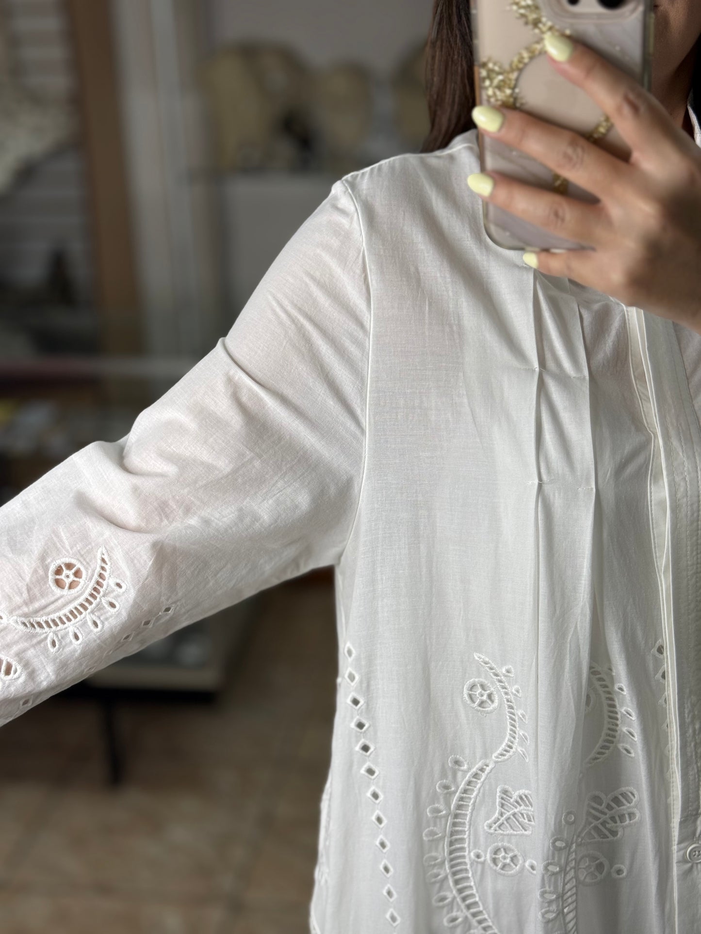 Long Sleeves Embroidered OS Maxi Dress (NO RETURNS OR EXCHANGE)