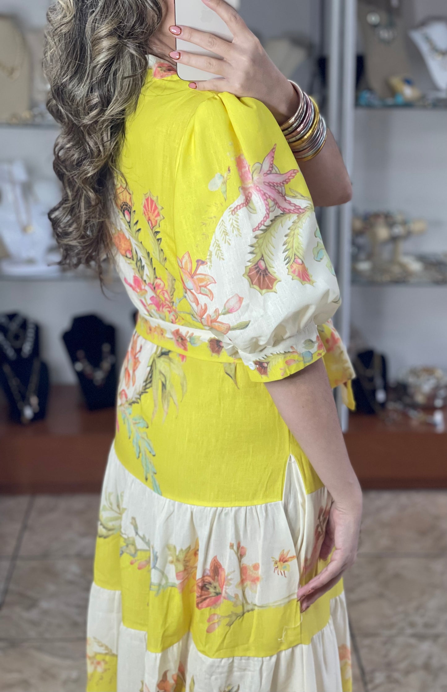 Yellow Floral Maxi Dress