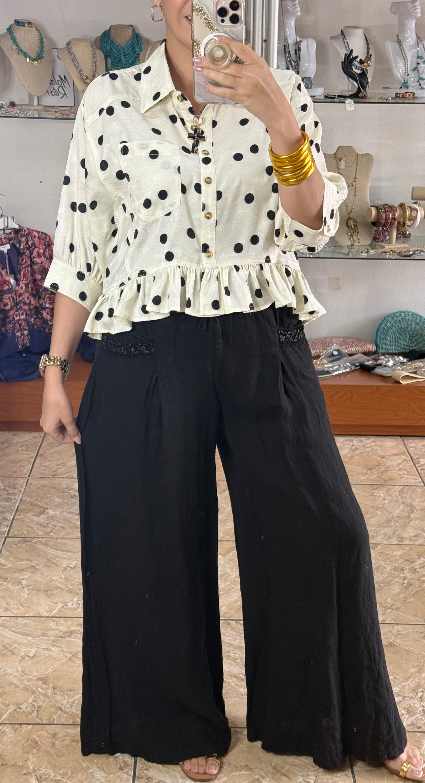 Floral Polkadot Top