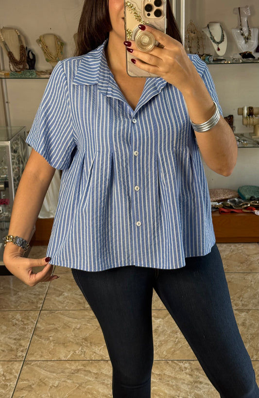 Short Sleeve Button Down Top