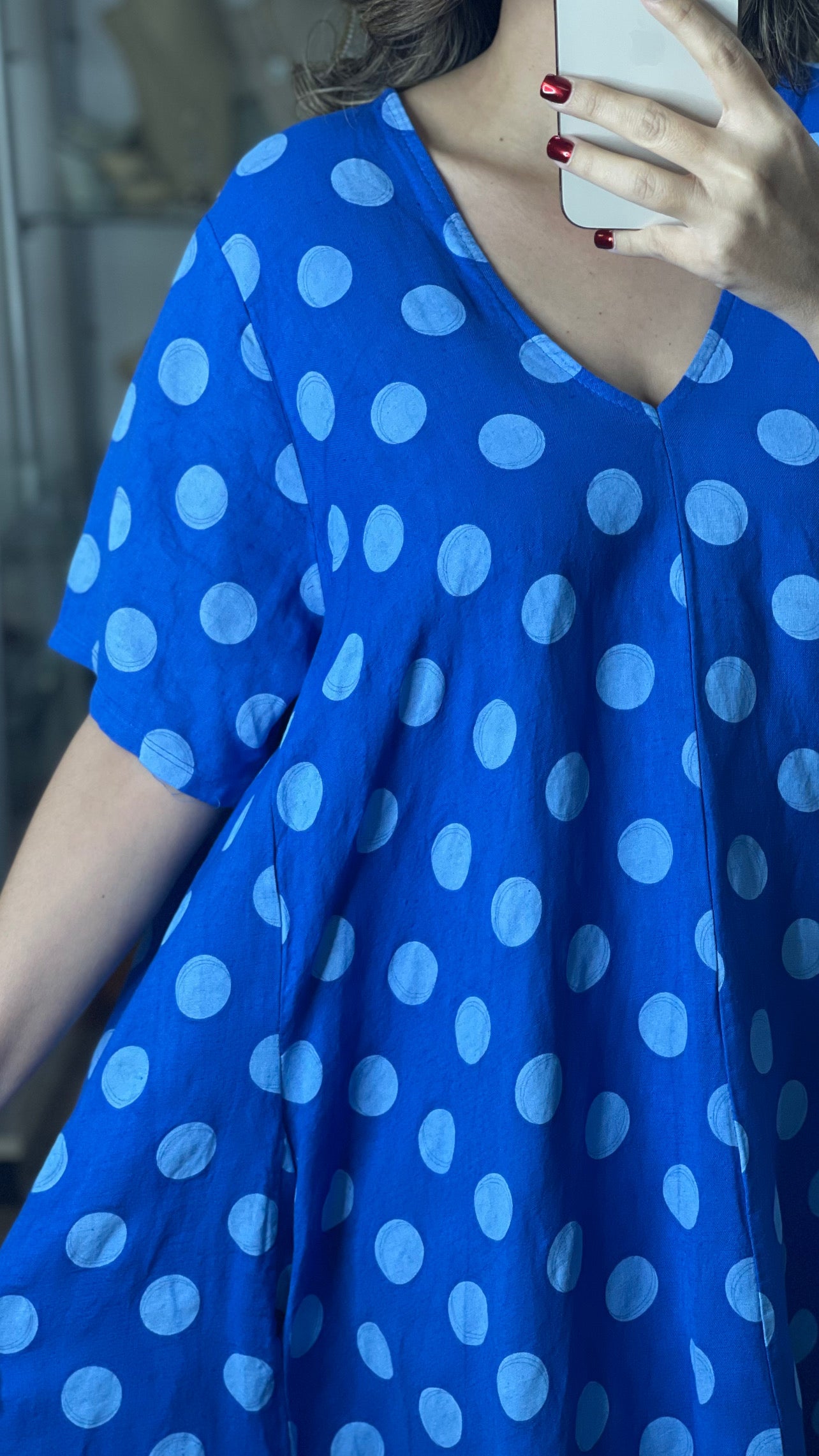 Polkadots OS Midi Dress