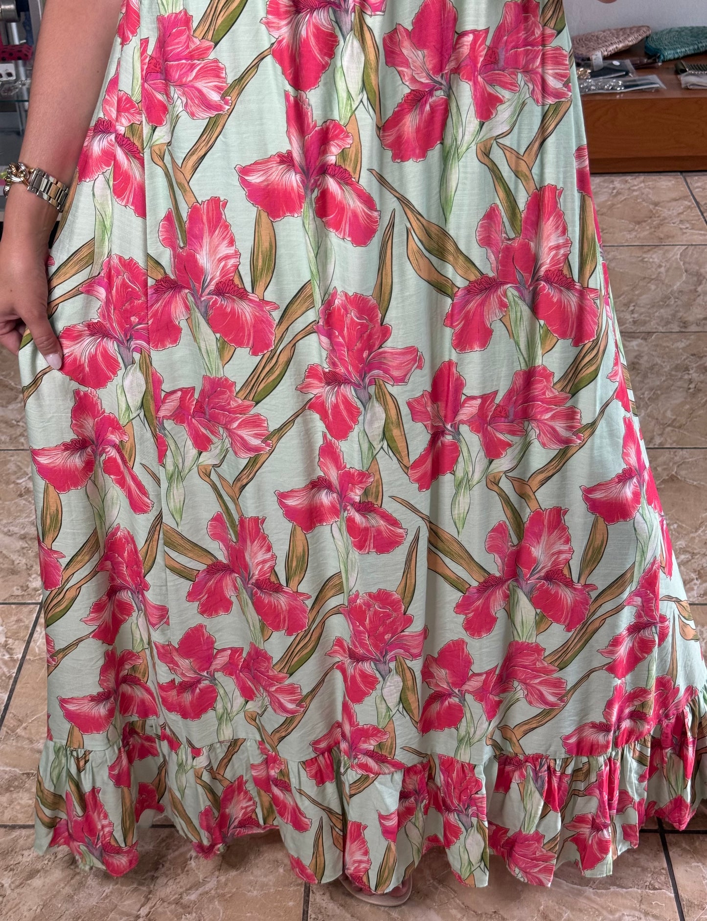 Mint Floral Maxi Dress