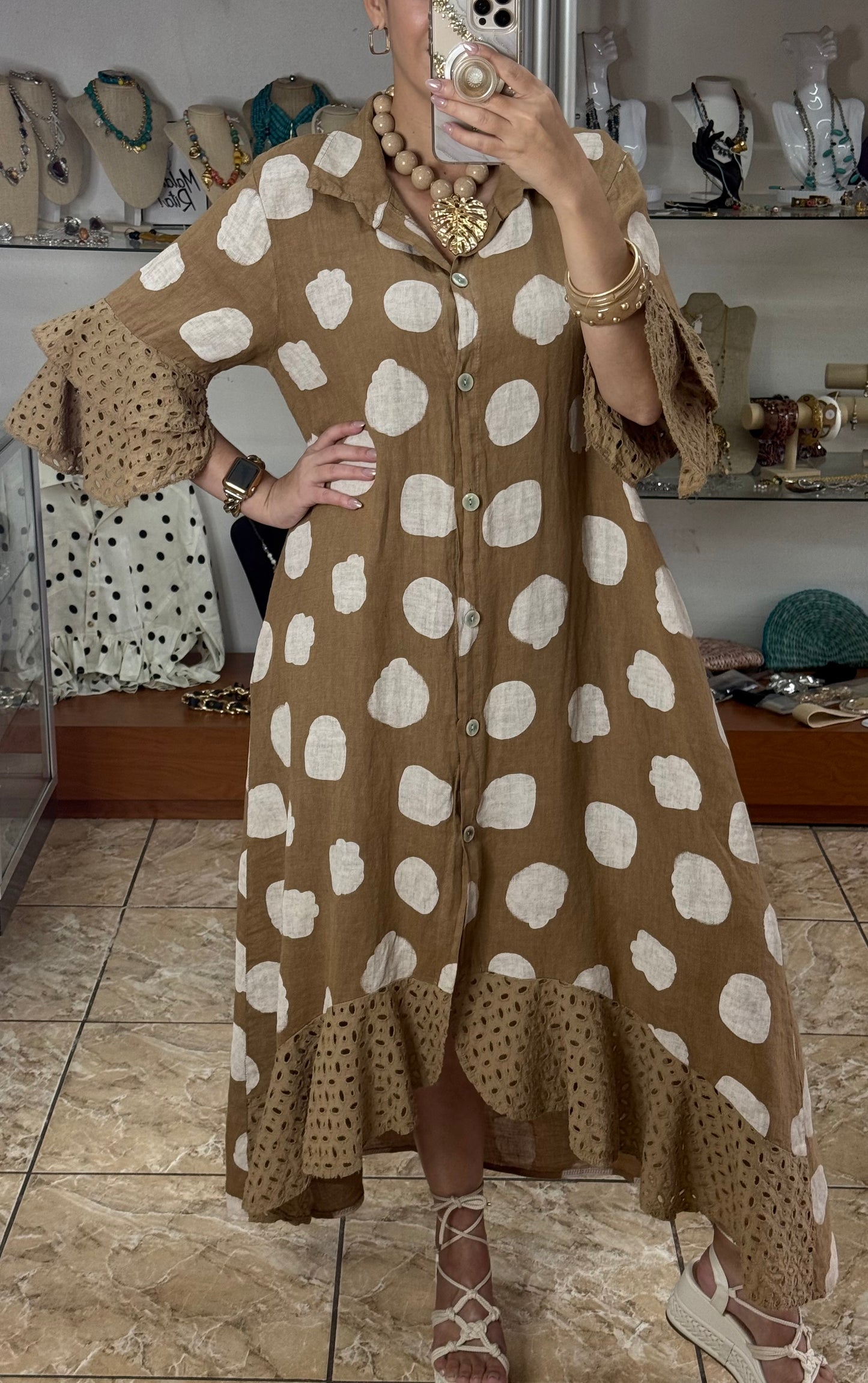 Macarena OS Polkadot Maxi Dress (NO RETURNS OR EXCHANGE)