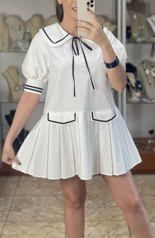Pleated Mini Dress