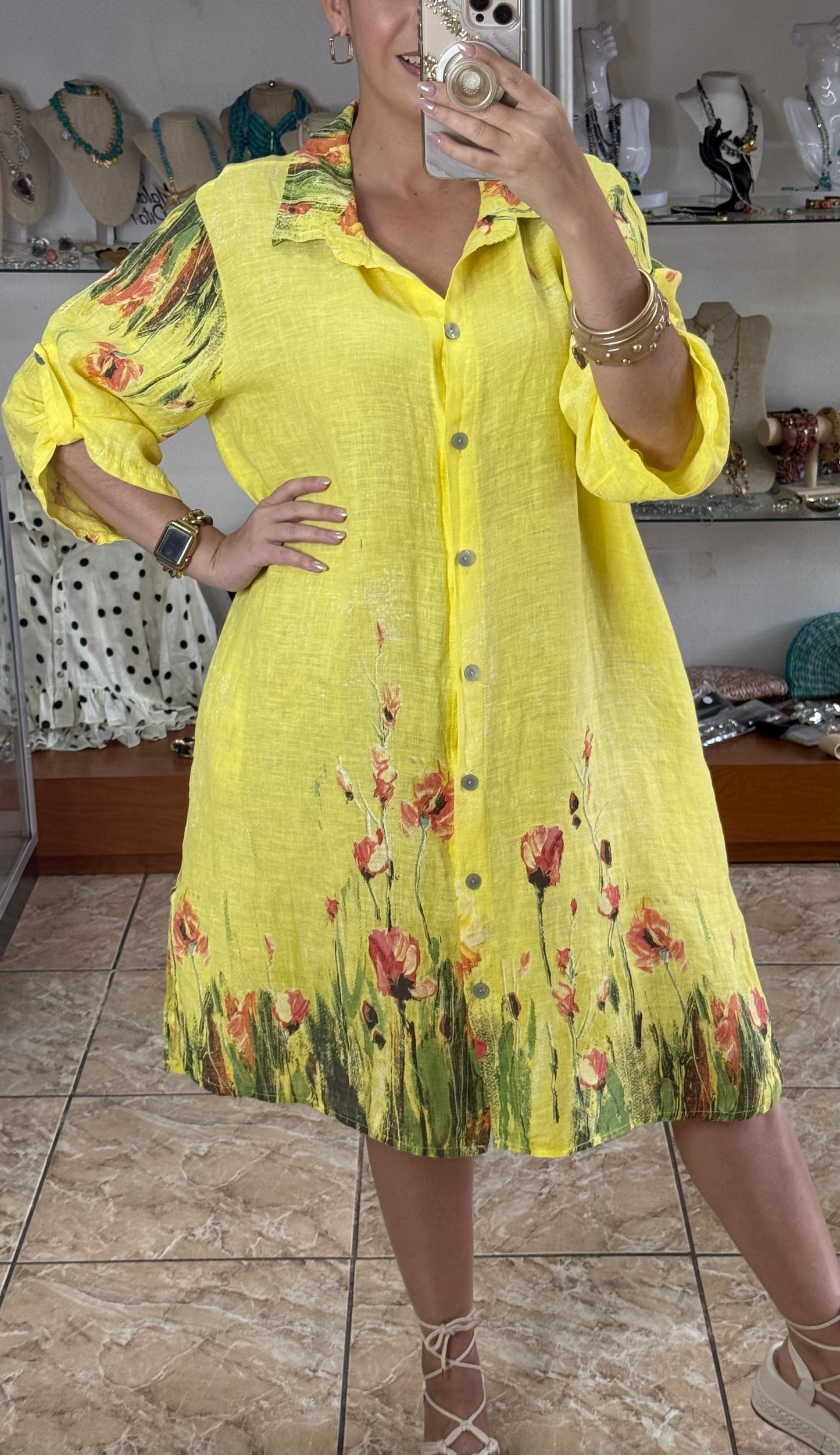 Malena OS Linen Dress (NO RETURNS OR EXCHANGE)