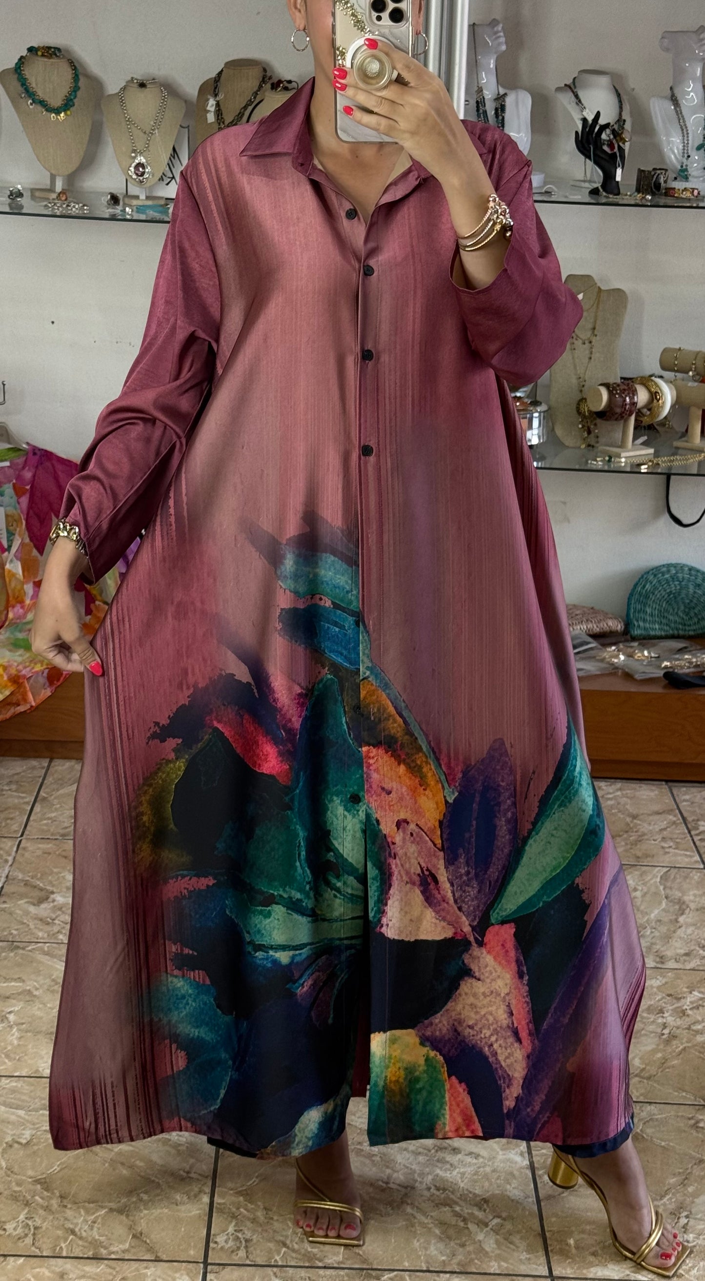 OS Silk Dress/Pant Set (NO RETURNS OR EXCHANGE)