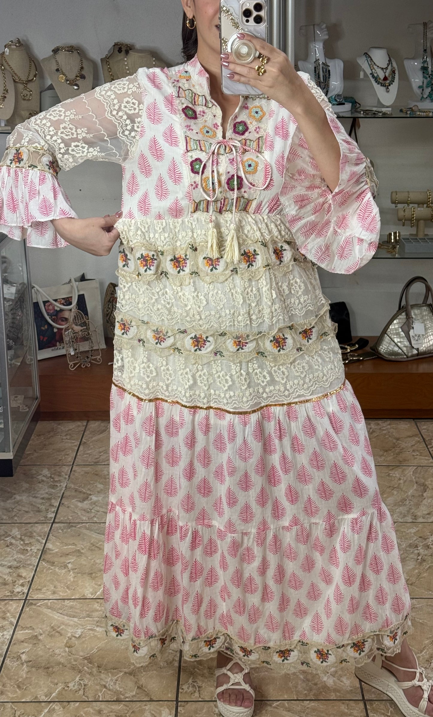 Pink OS Boho Maxi Dress (FINAL SALE)