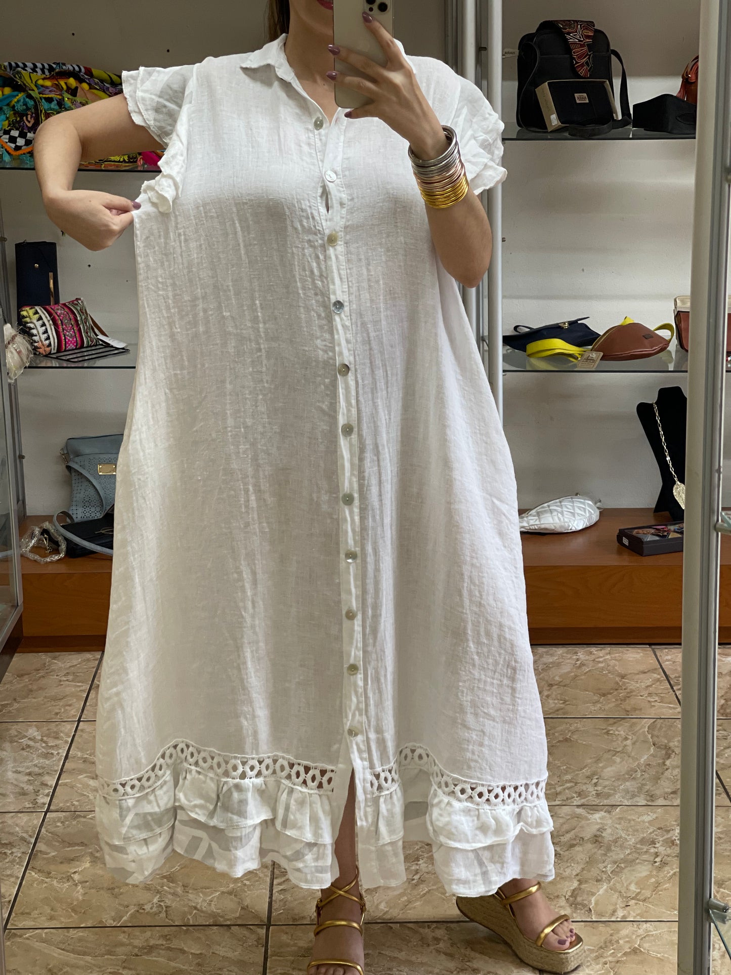 Caroline Linen Maxi Dress