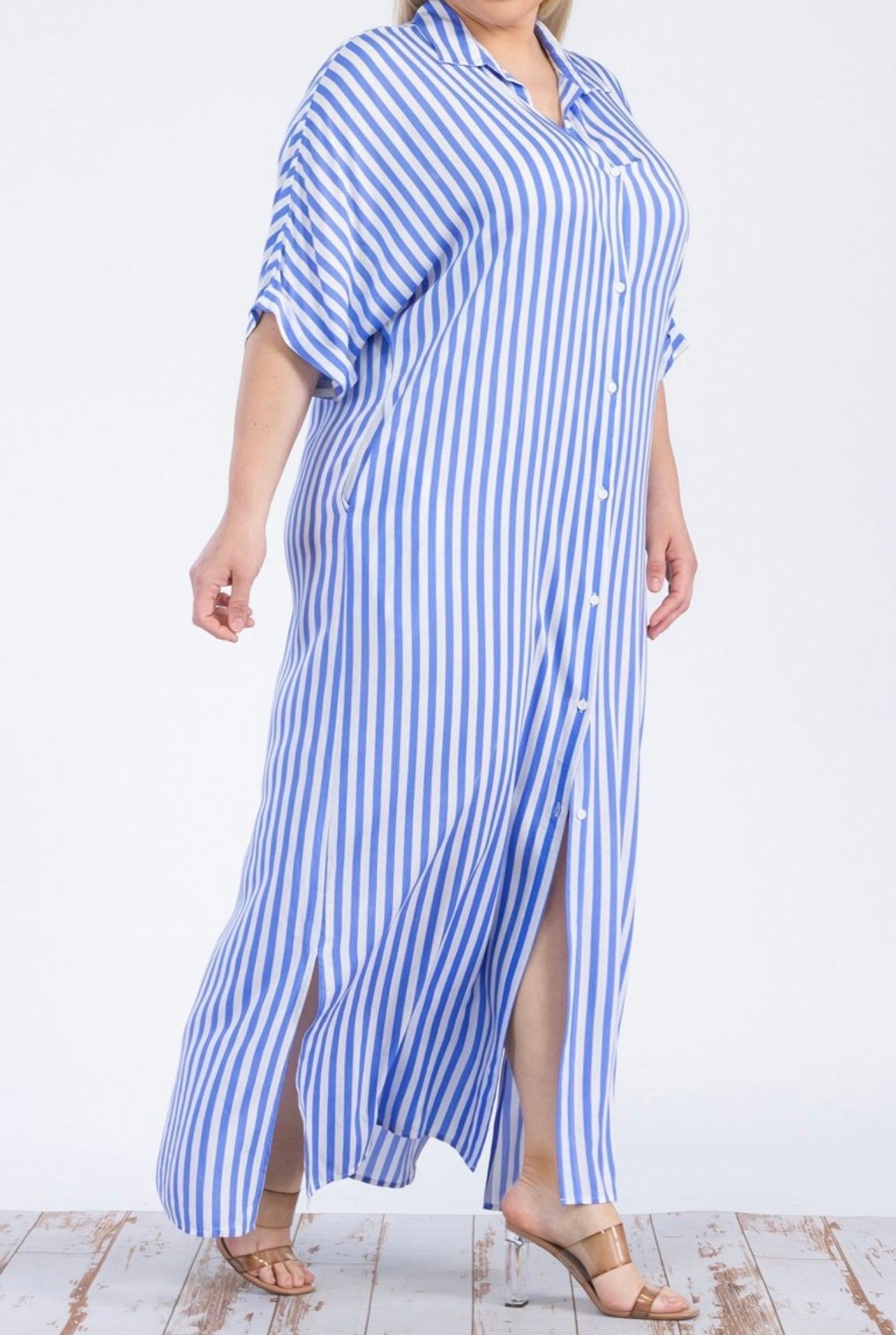 Blue Stripes Maxi Dress