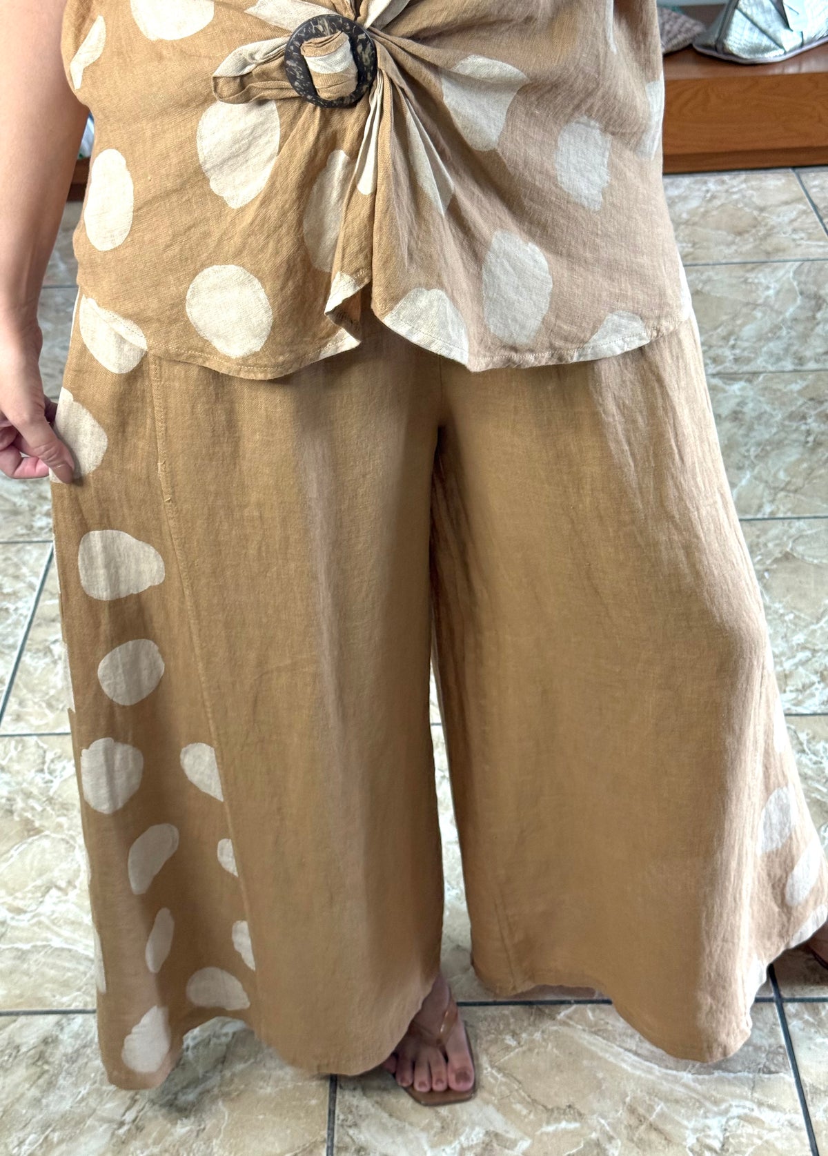 OS Polkadots Linen Set (NO RETURNS OR EXCHANGE)