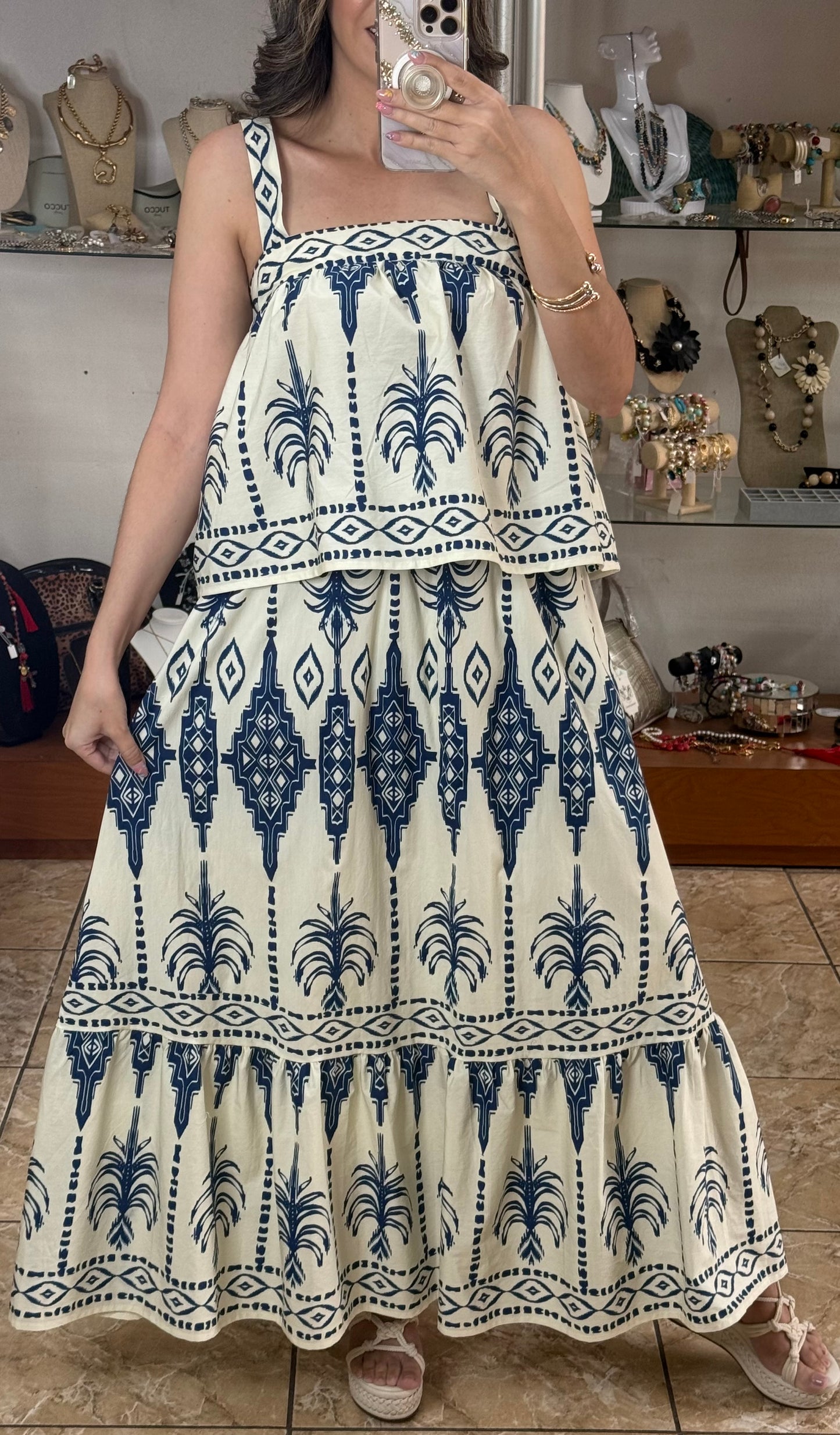 Top and Skirt Boho Set