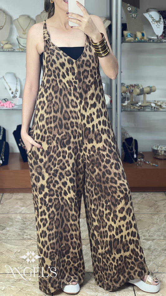 Leopard OS Linen Jumpsuit