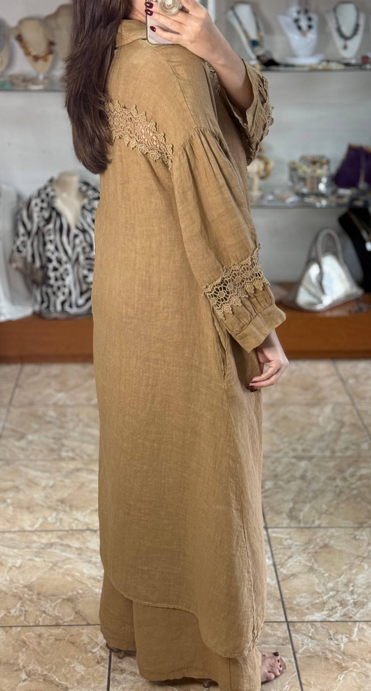 High/Low OS Linen Pant Set (NO RETURNS OR EXCHANGE)