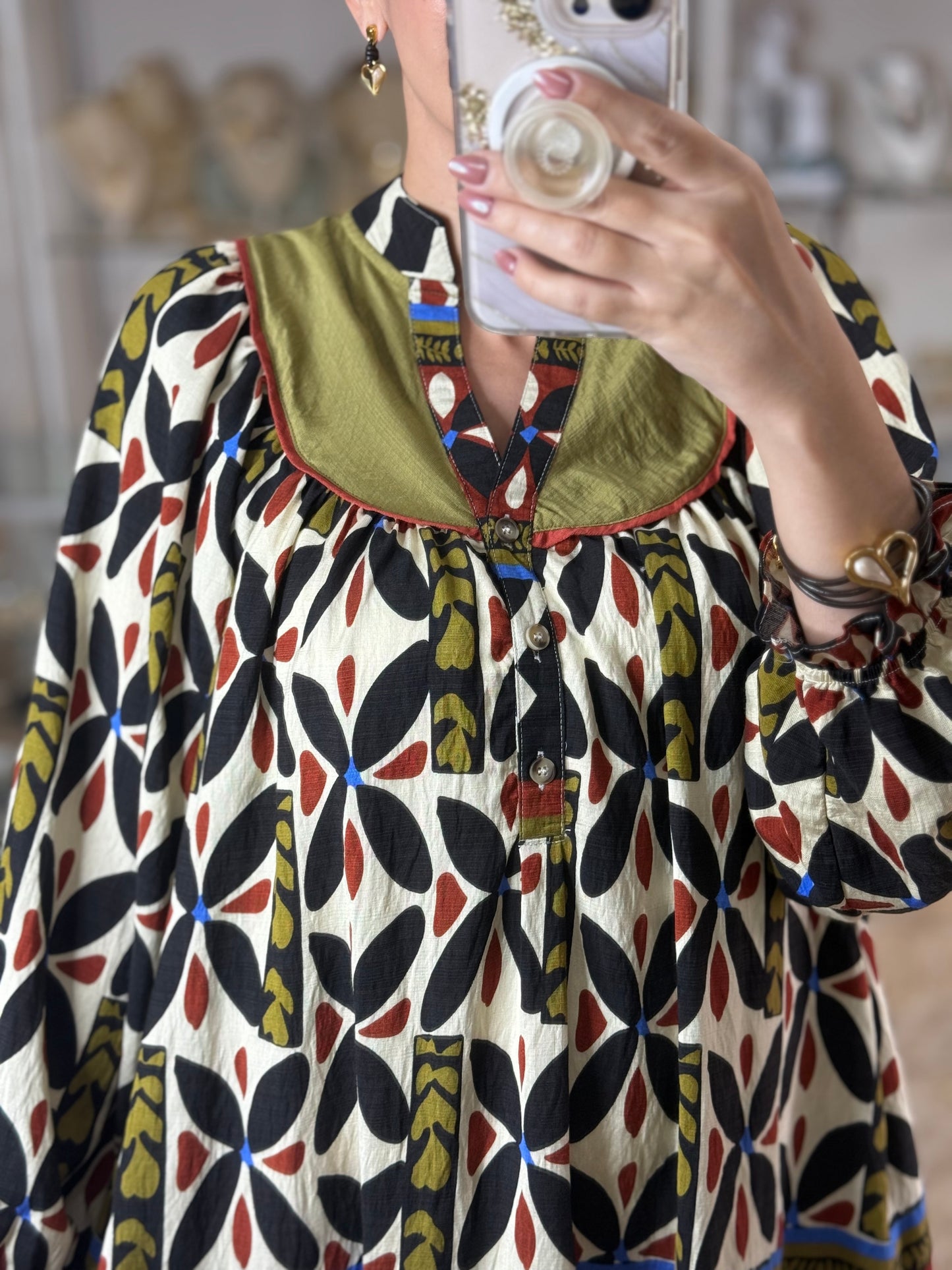 Geometric Print Tunic Dress