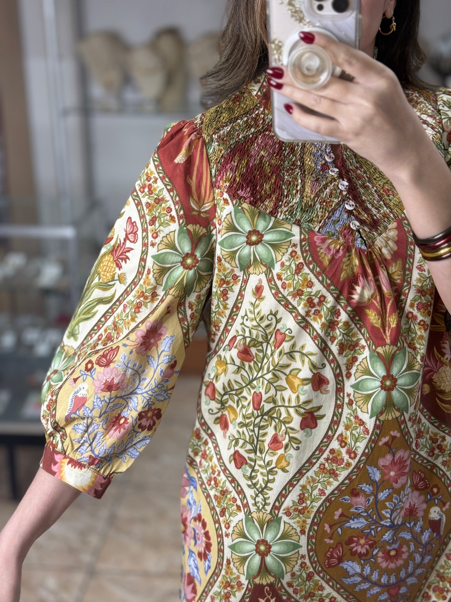 Chestnut Mix Floral Mini Dress