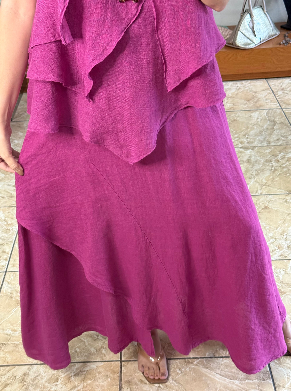 OS Linen Top & Skirt Set (NO RETURNS OR EXCHANGE)
