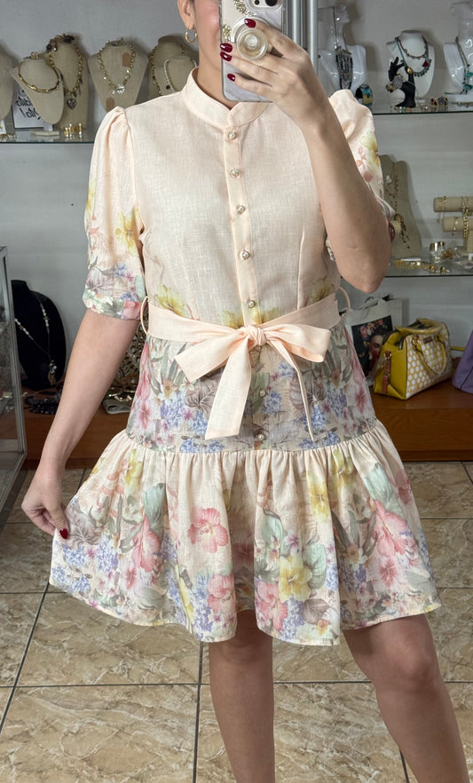 Soft Pink Floral Mini Dress