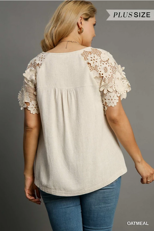 Linen Blend Oatmeal Top