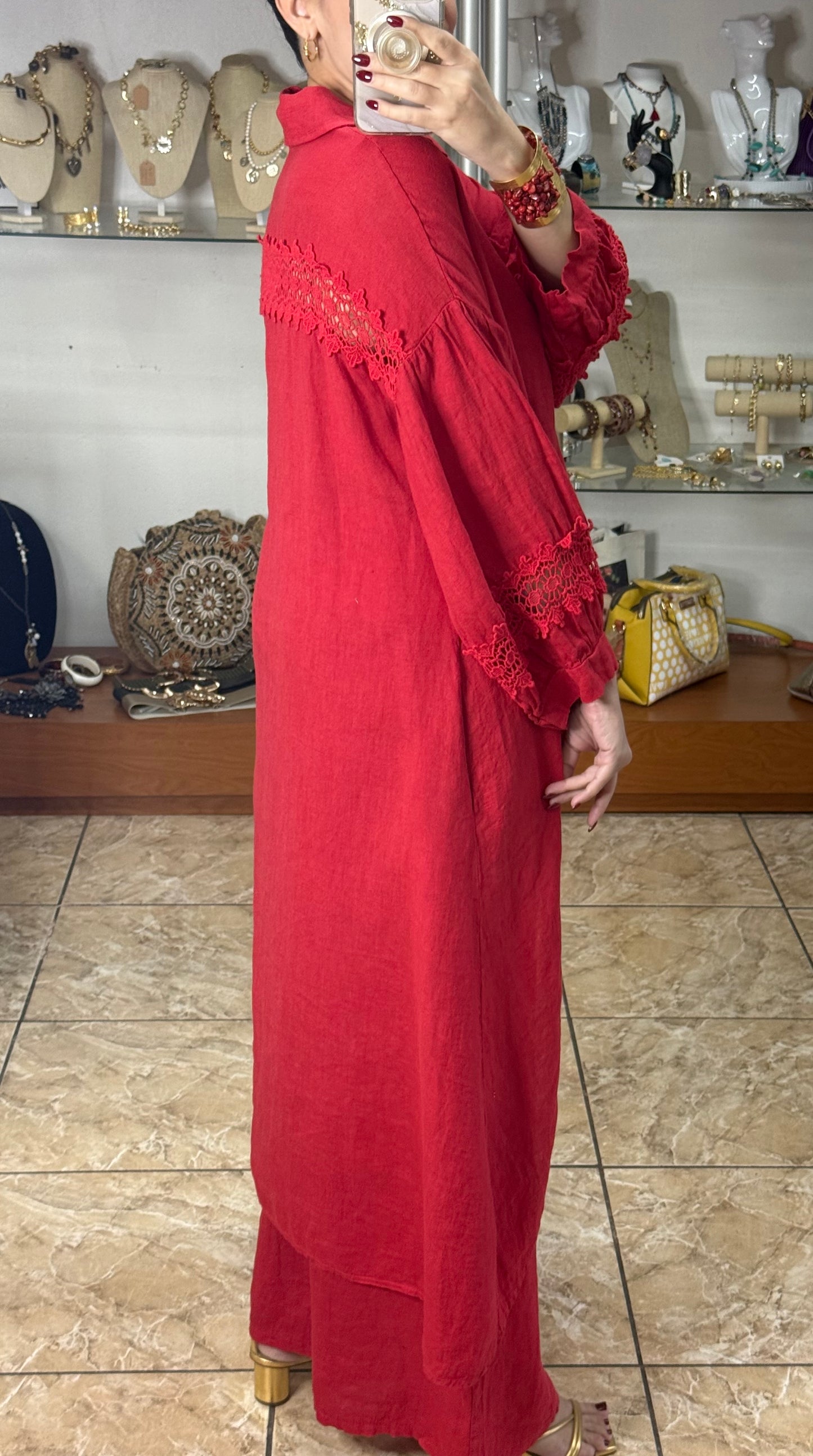 High/Low OS Linen Pant Set (FINAL SALE)