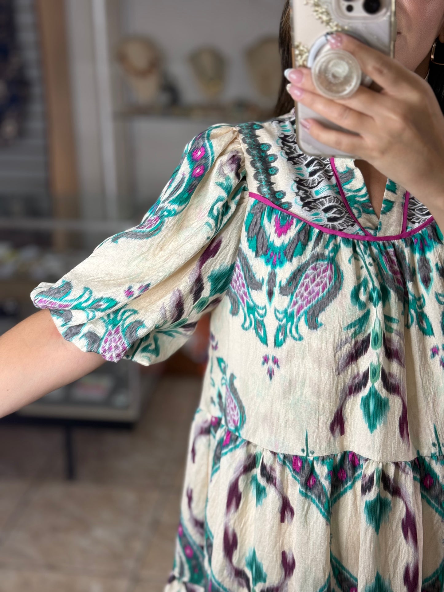 Teal Mix Doll Dress