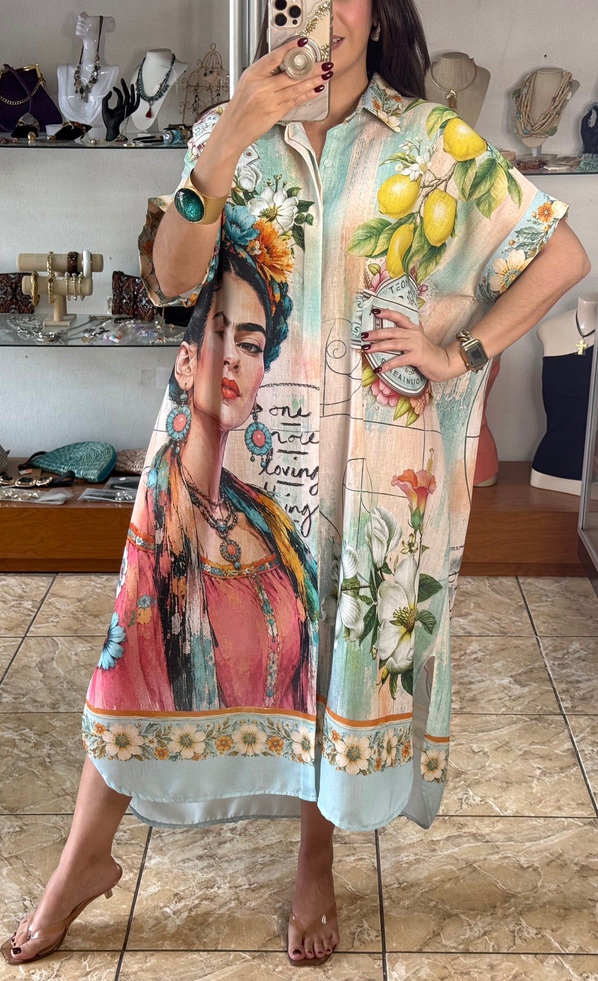 OS Frida, Lemons & Tea Dress (NO RETURNS OR EXCHANGE)