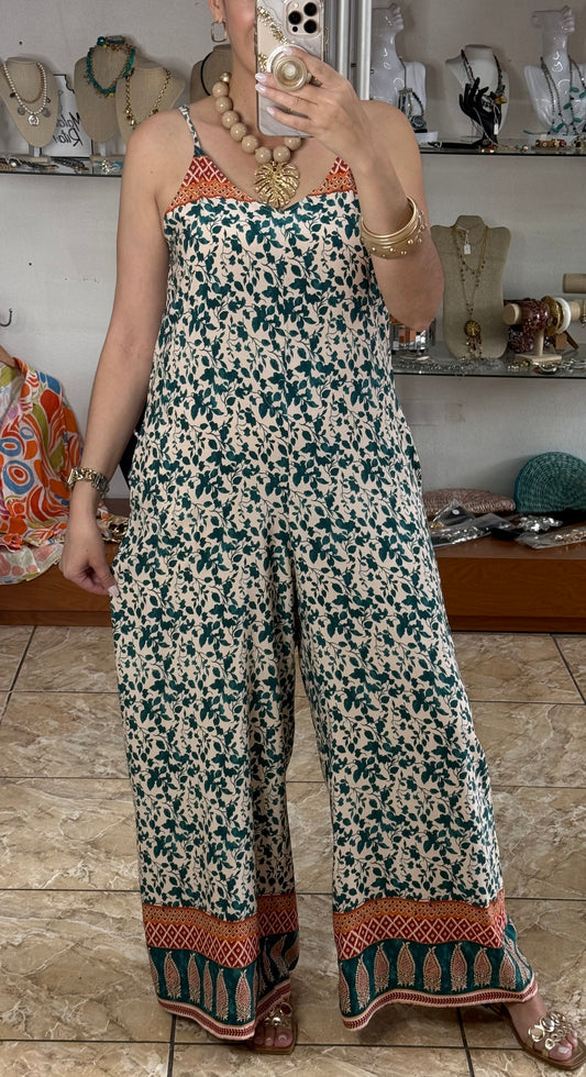 Emerald Floral Jumpsuit