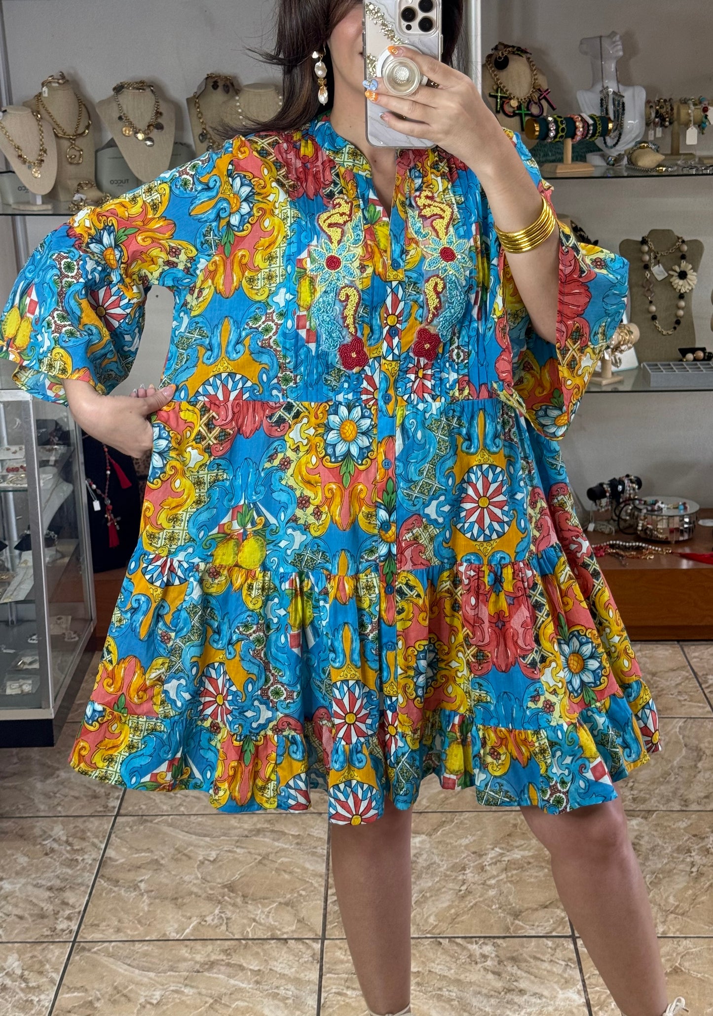 Beaded OS Boho Dress