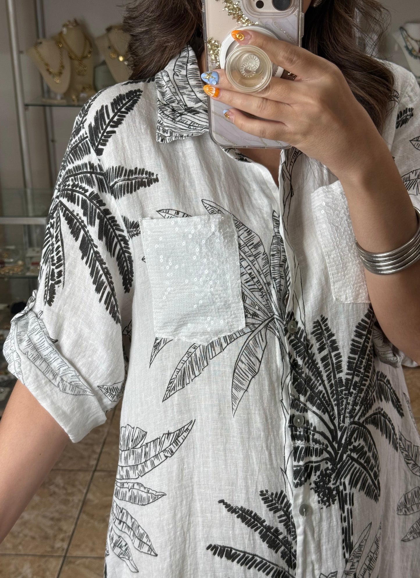 Palmeras OS Maxi Linen Dress (FINAL SALE)