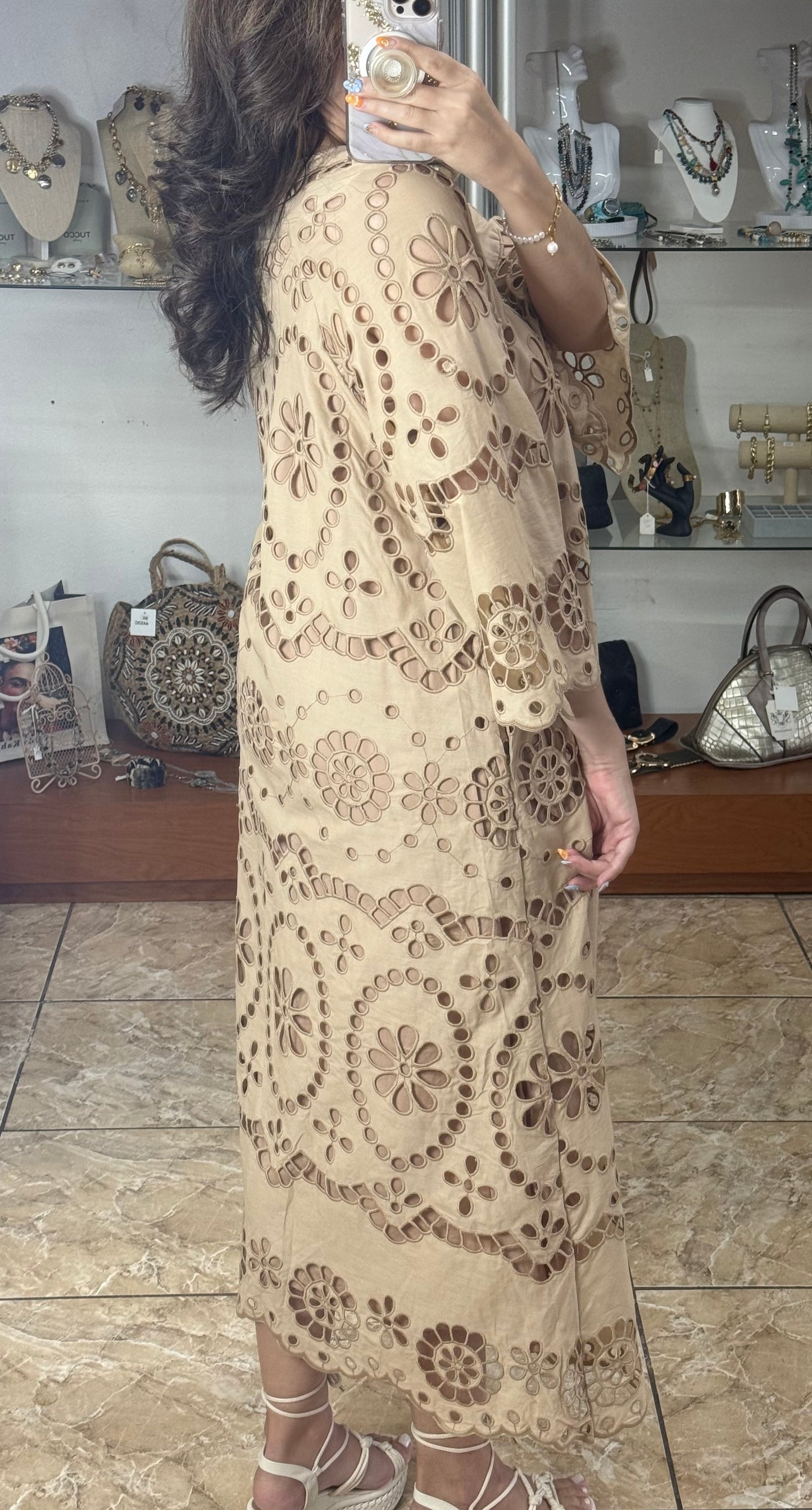 Darana Embroidered OS Maxi Dress (FINAL SALE)