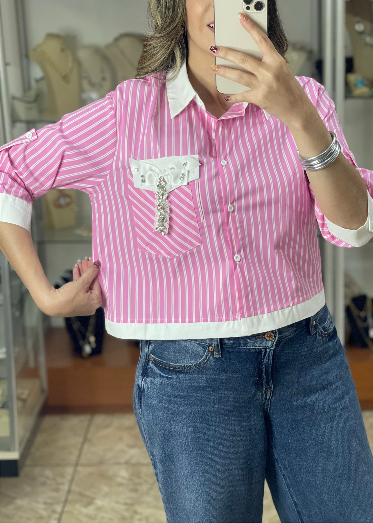 Pink Stripes Top