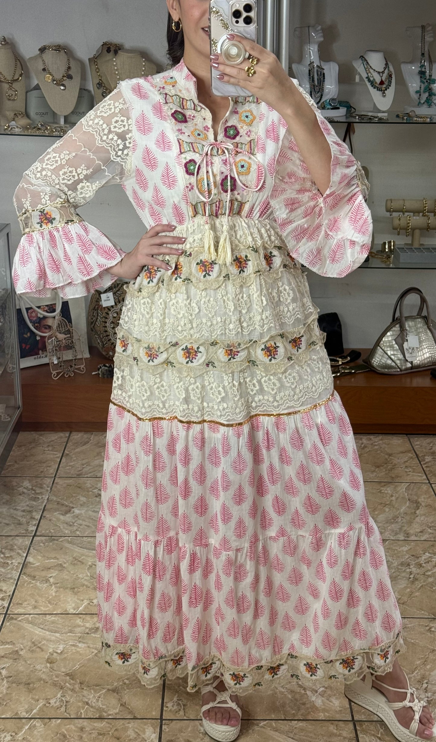 Pink OS Boho Maxi Dress (FINAL SALE)