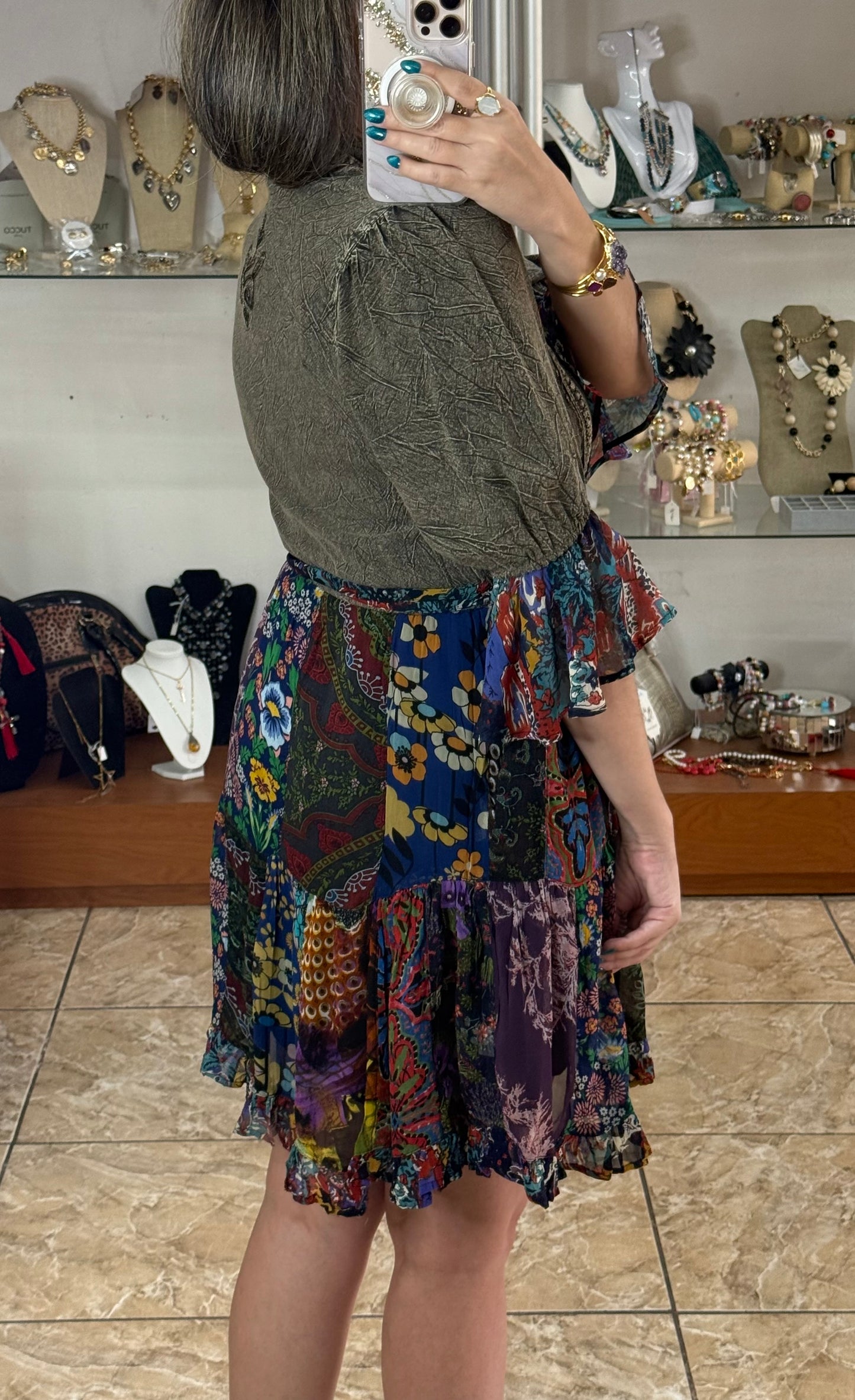 Embroidered and Patches Mini Dress