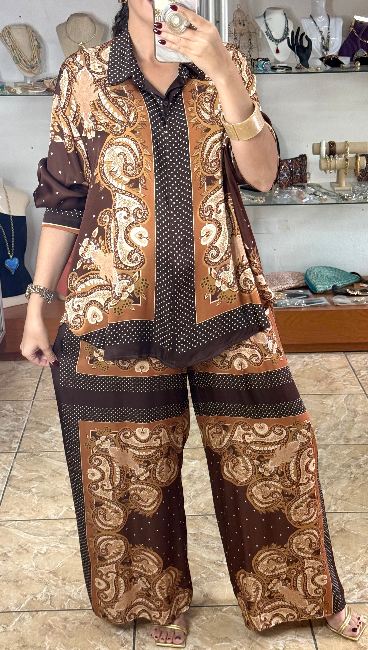 Brown Polkadots Mix OS Set (NO RETURNS OR EXCHANGE)