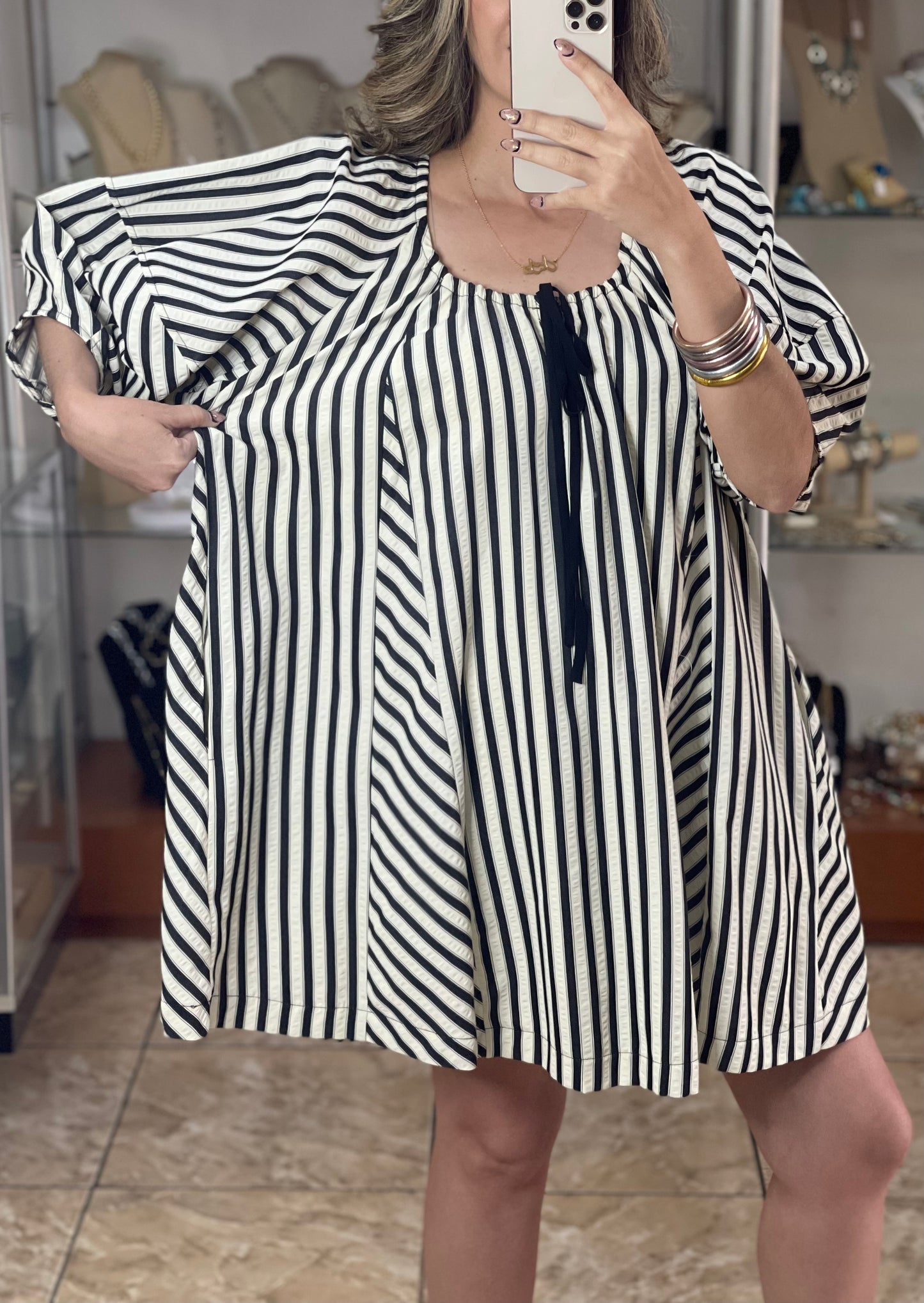 Black Stripes Doll Dress