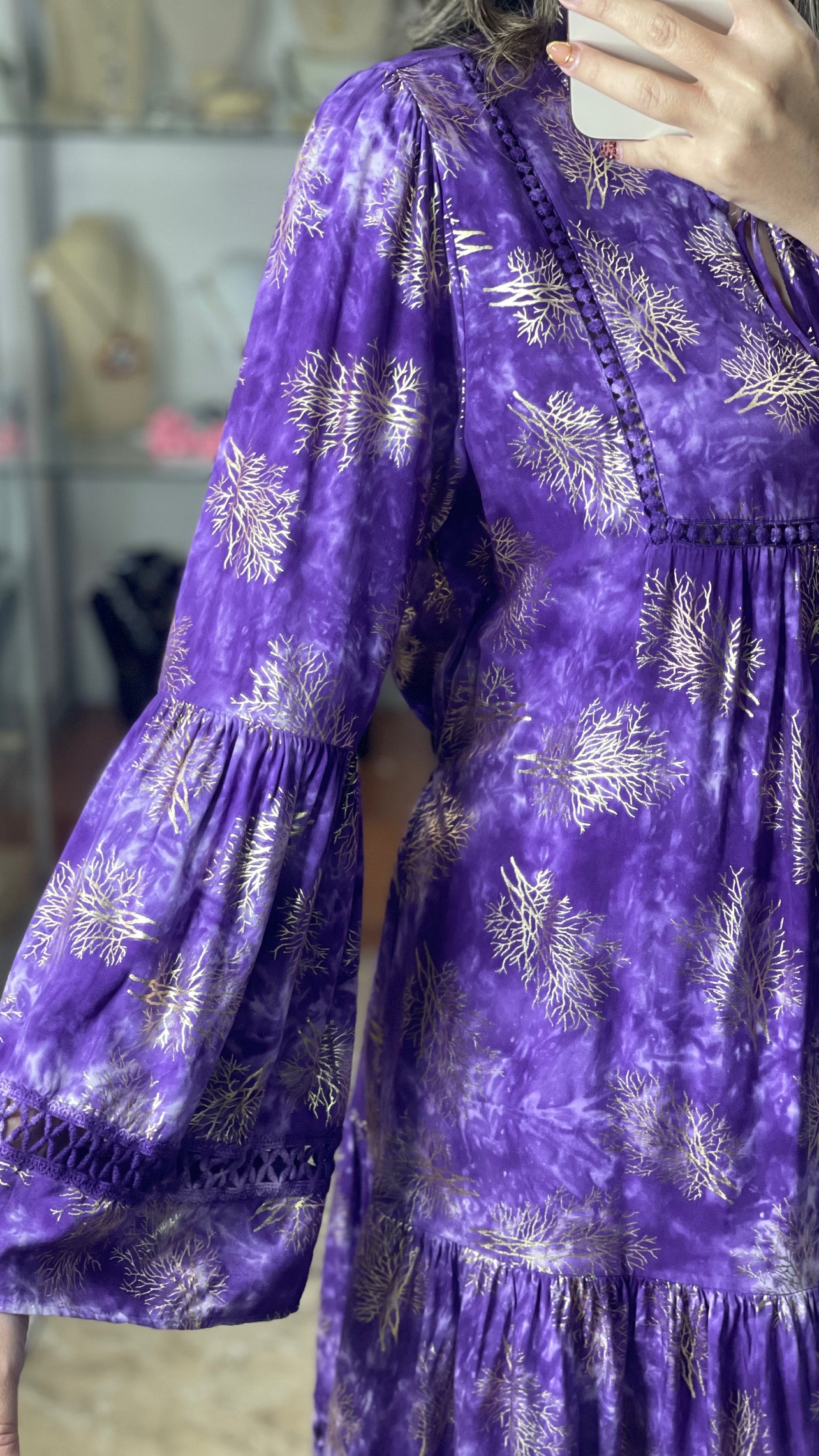 Purple and Gold Boho Dress