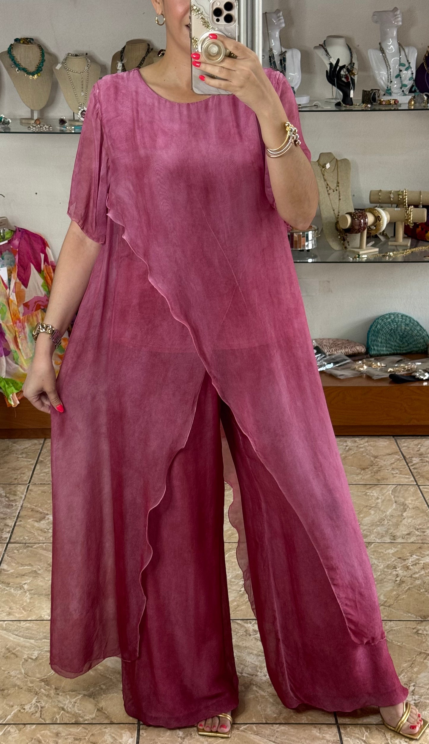 Silk OS Top and Pant Set (NO RETURNS OR EXCHANGE)