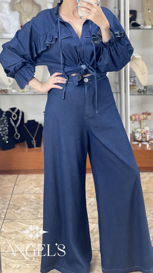 Long Sleeves Denim Set