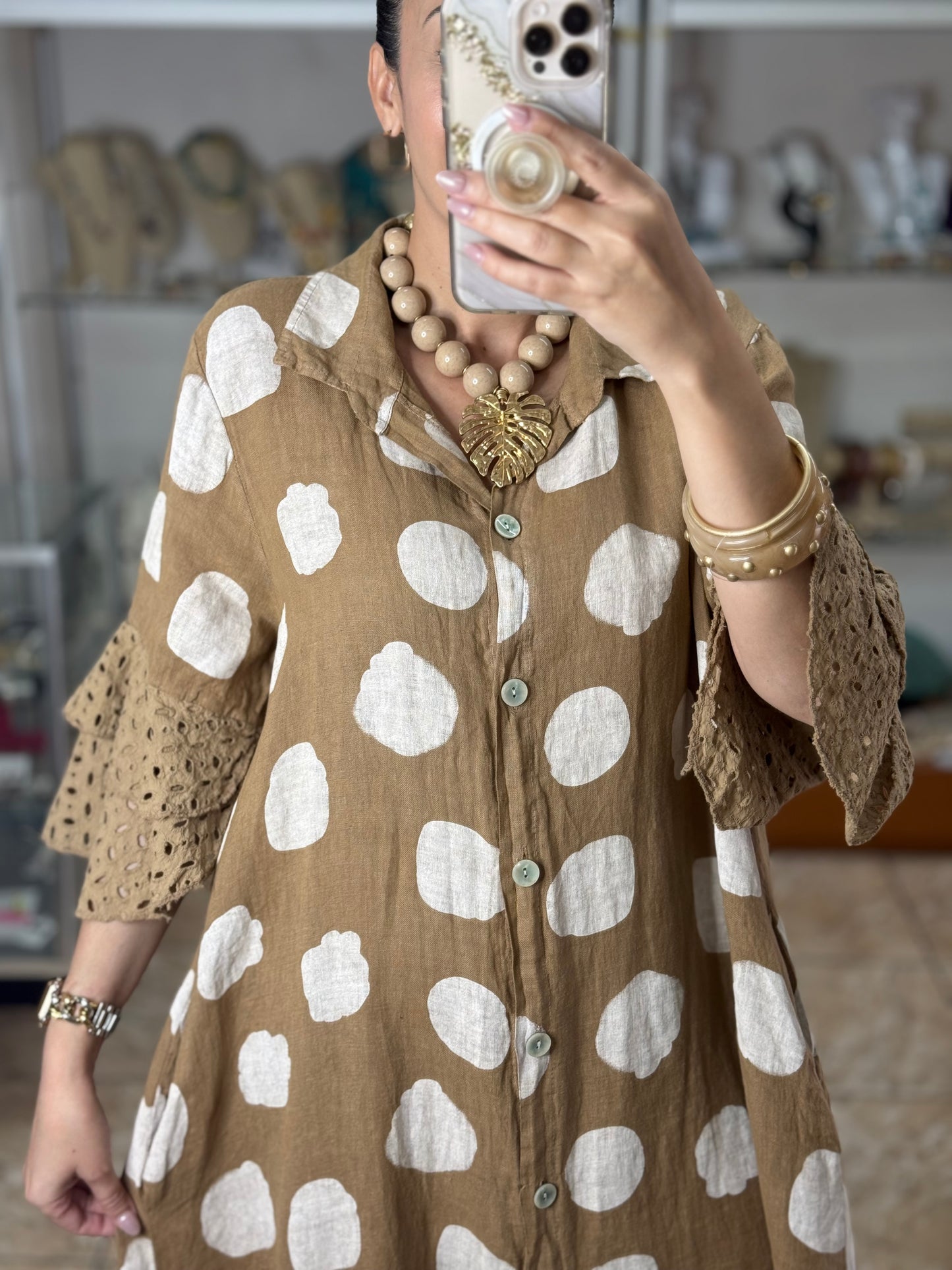 Macarena OS Polkadot Maxi Dress (NO RETURNS OR EXCHANGE)