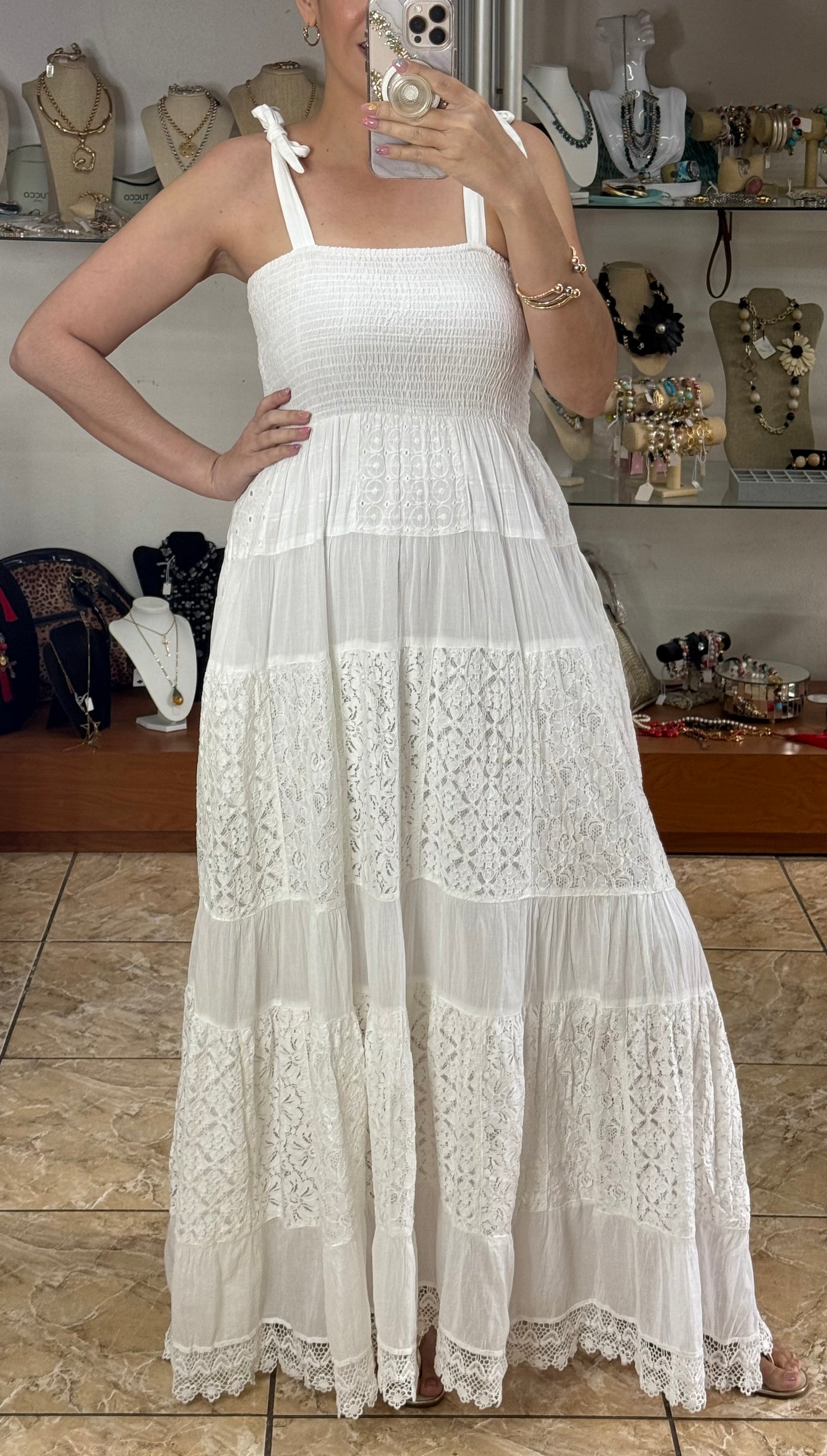 White Maxi Boho Dress (FINAL SALE)