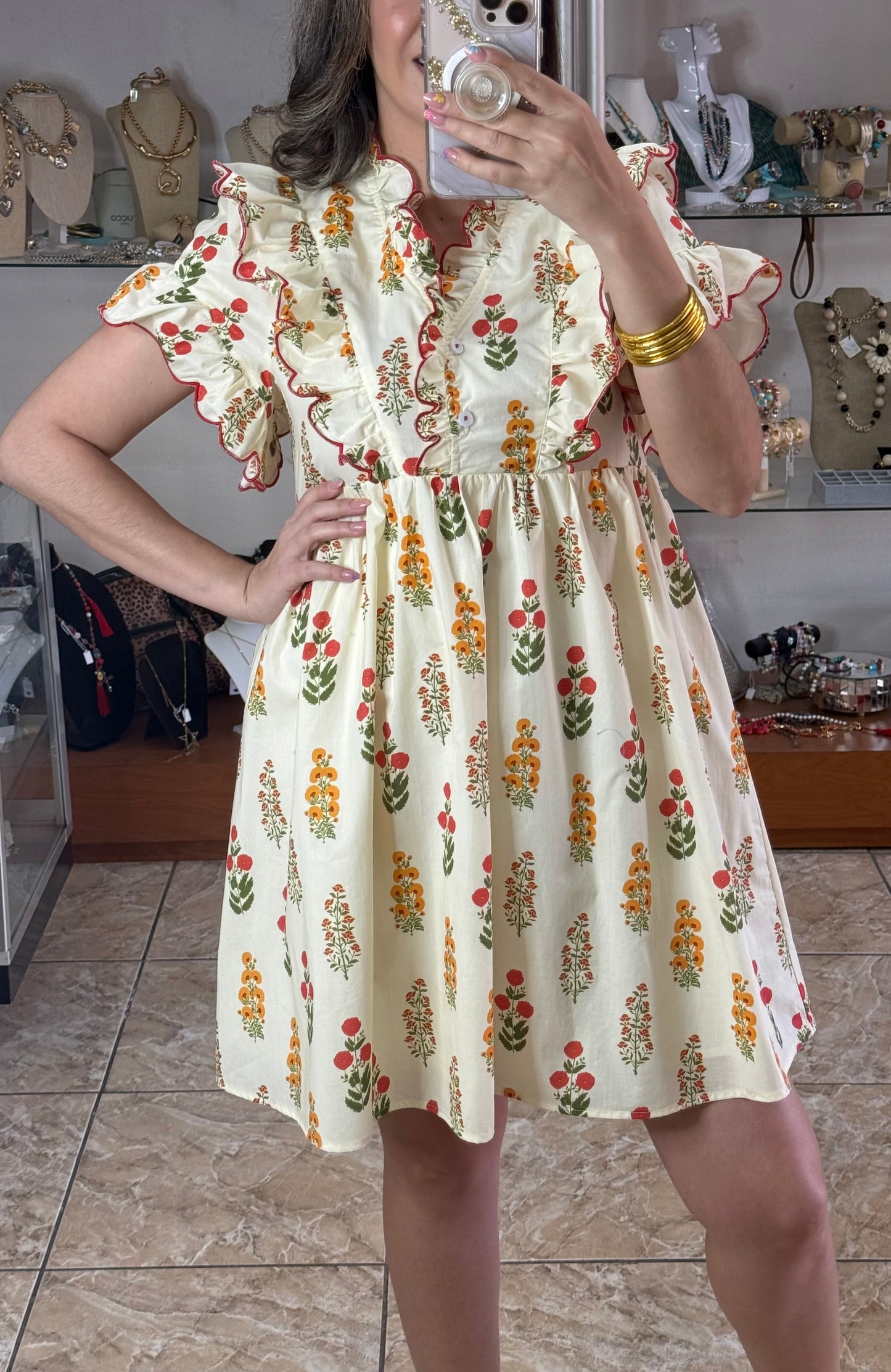 Spring Floral Doll Dress