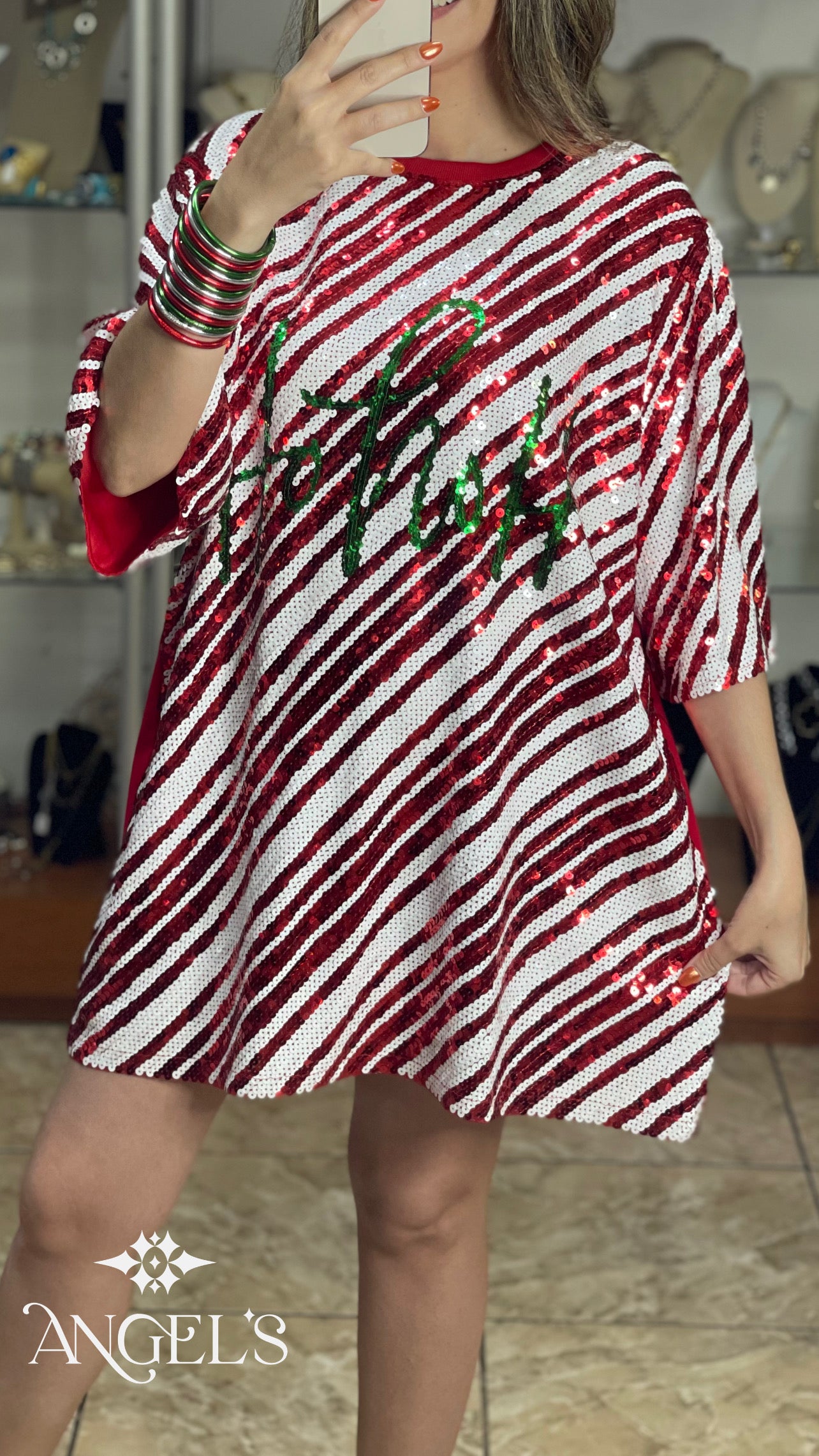 Ho Ho Ho Stripes Plus Mini Dress