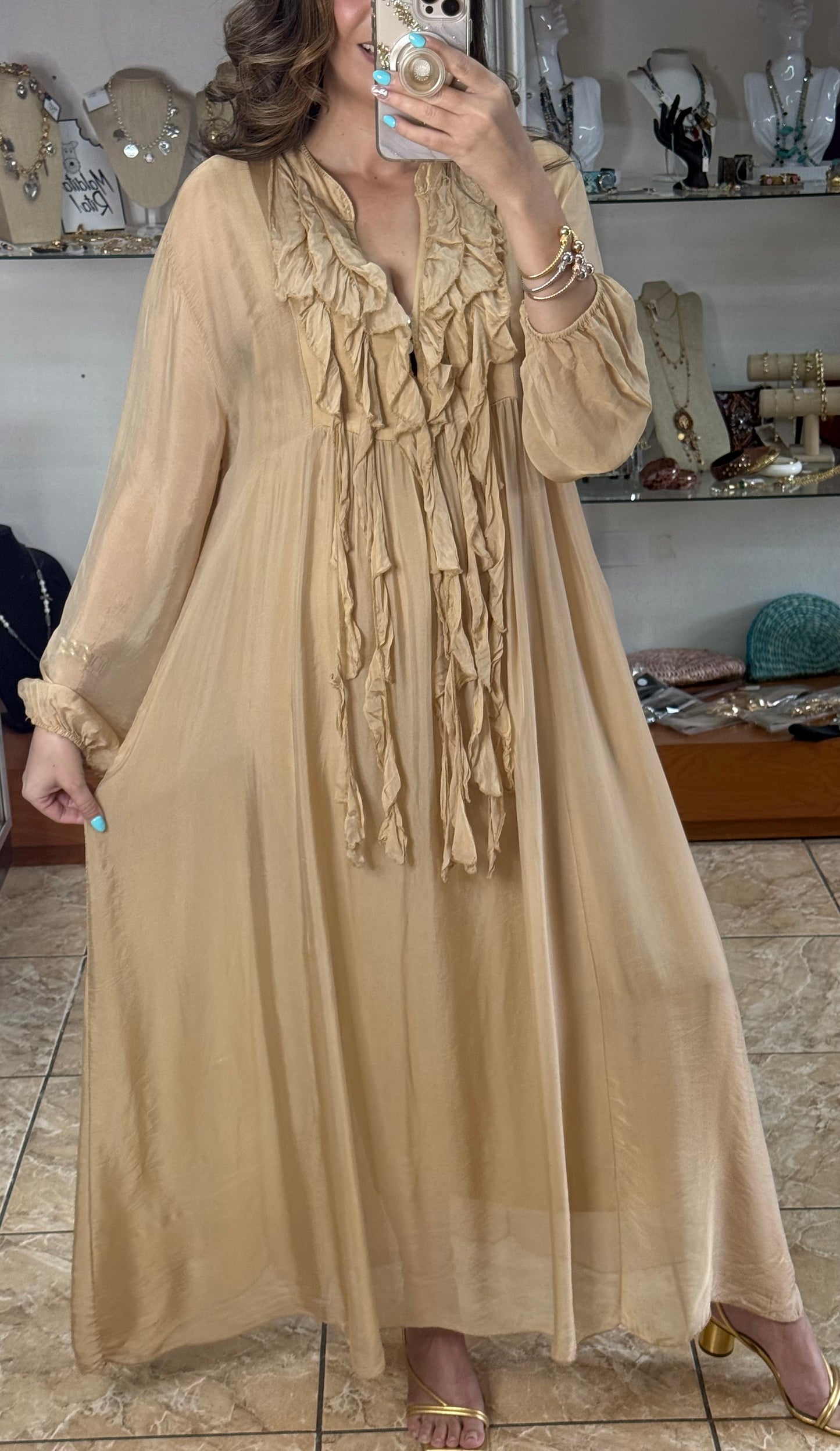 OS Silk Maxi Dress (NO RETURNS OR EXCHANGE)