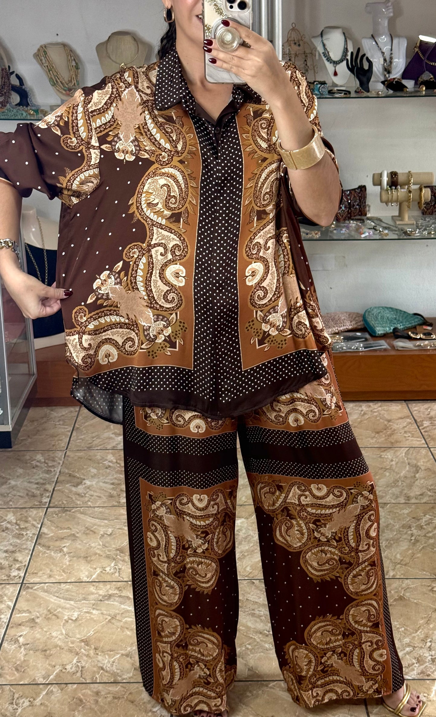 Brown Polkadots Mix OS Set (NO RETURNS OR EXCHANGE)