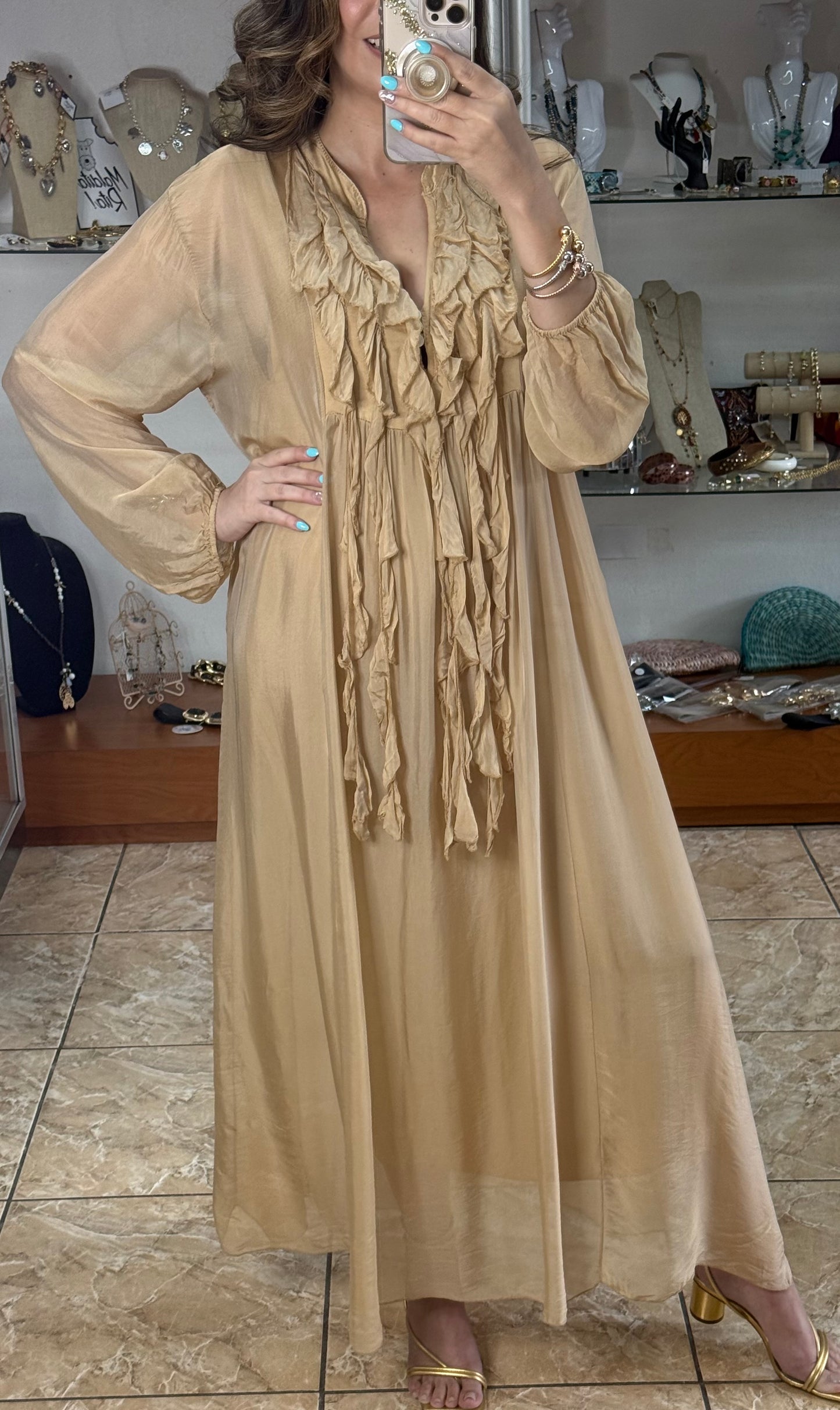 OS Silk Maxi Dress (NO RETURNS OR EXCHANGE)